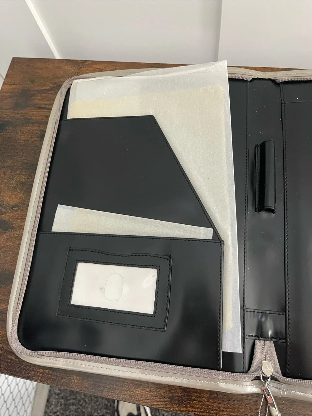 Beijo Glossy Patent Tablet Folio Case in Taupe